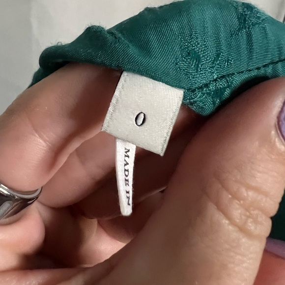 Sandro Paris Green Textured Tie Blouse Small - Picture 4 of 12